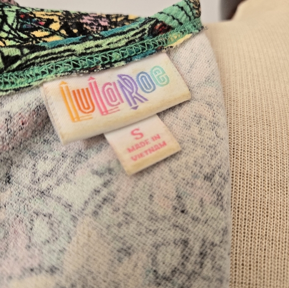 LULA ROE Floral Multicolor SHort Sleeve Midi Dress With Pockets. Size Small - Picture 9 of 13